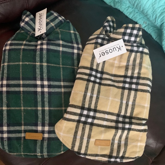 Kuoser Other - NWT reversible dog coats! Green and Cream Plaids